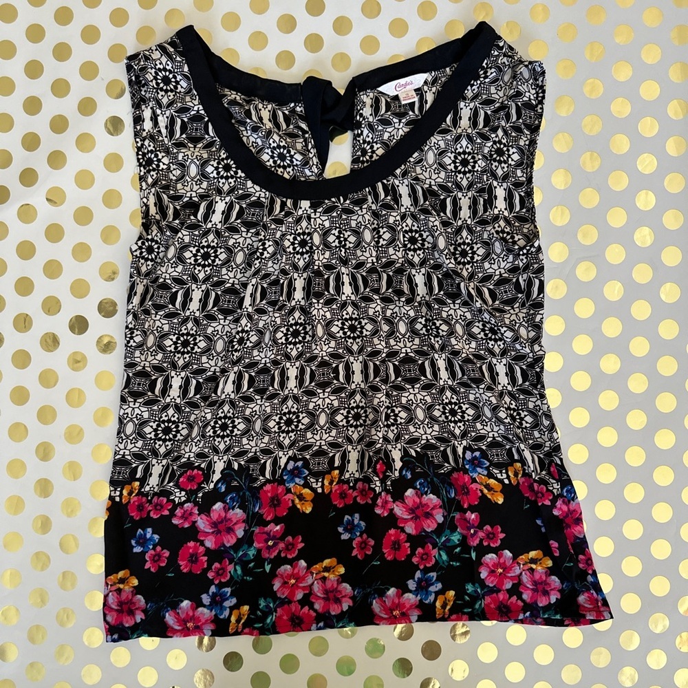Candie's Black and White Crop Tank Top